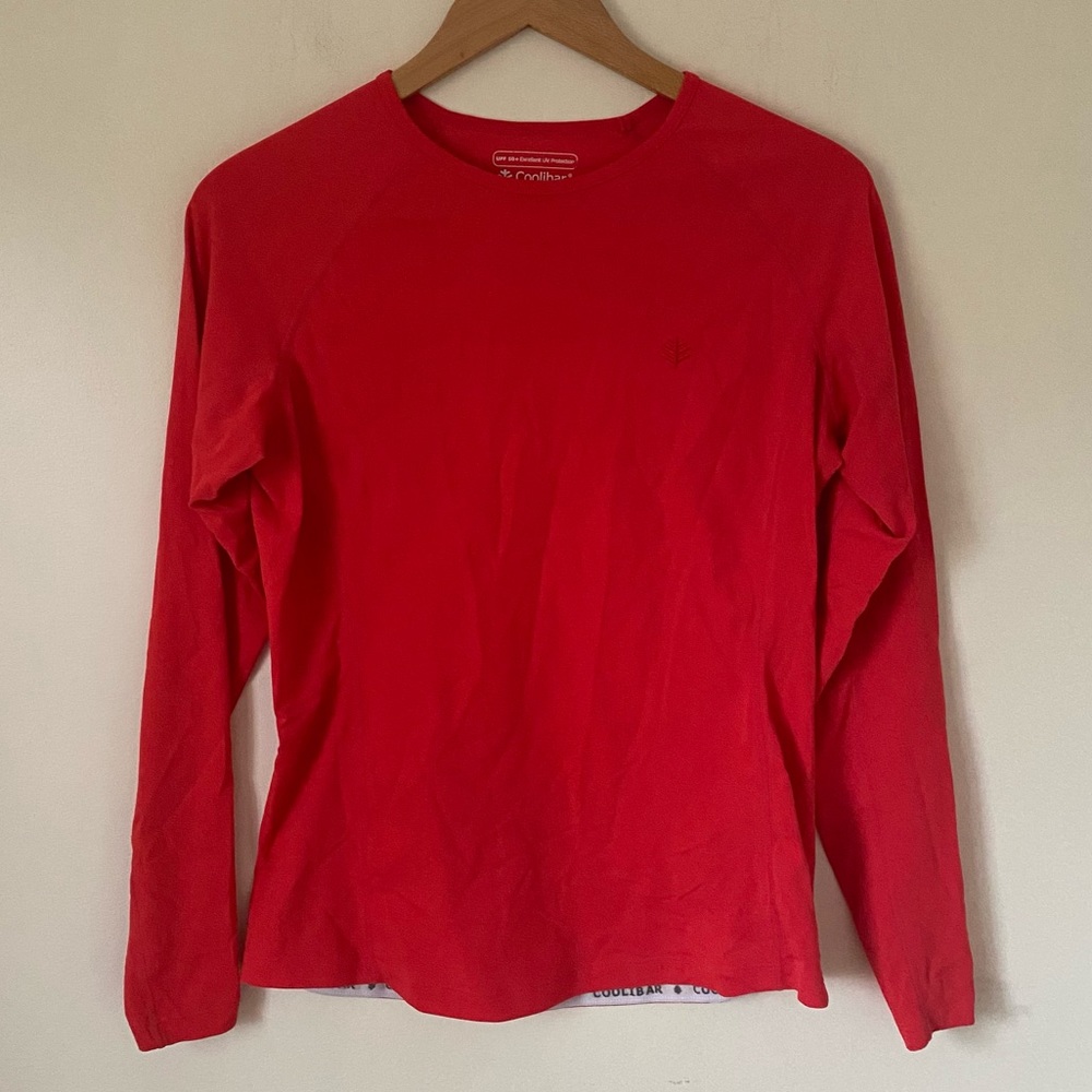 Coolibar UPF 50+ UV Protection Long Sleeve Swim Shirt Poppy Red Size S